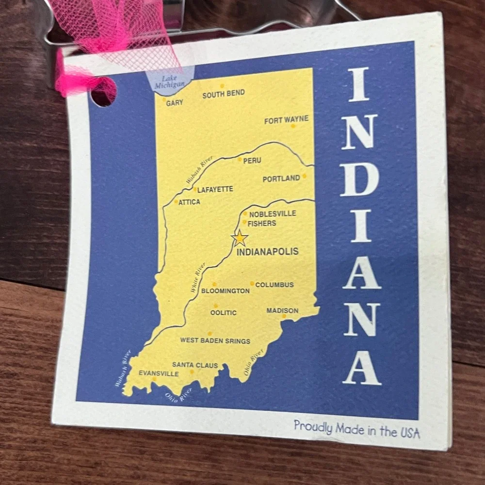 Ann Clark Indiana State Cookie Cutter Tin Plated Steel 4 Inch Made in USA New